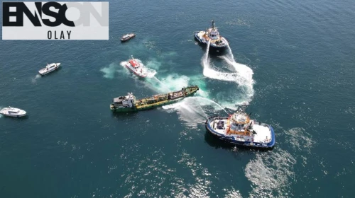 İstanbul Ambarlı açıklarında tanker yangını
