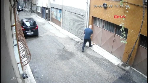 Sokak kedileri için bırakılan mama ve su kaplarını çöpe atan baba ile oğlu kamerada