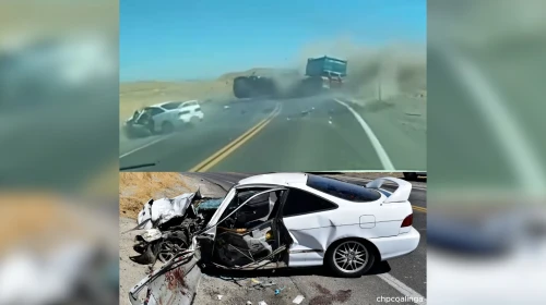 Kaliforniya'da Trafik Kazası: Otomobil ile Kamyon Kafa Kafaya Çarpıştı