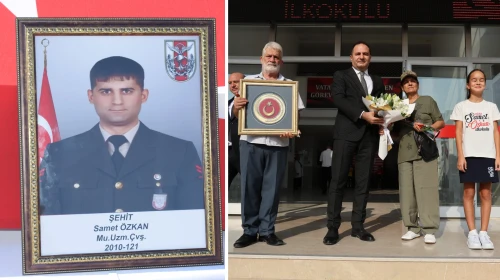 Şehit acısı Adana'ya düştü: Evlatlarının isminin verildiği okulda öğrencilerle bir araya geldi