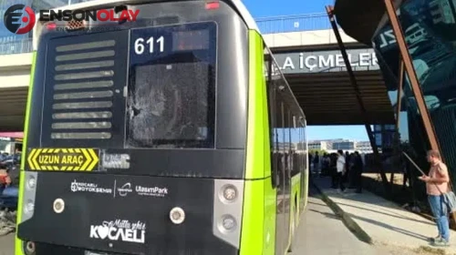 Tuzla'da yolcu otobüsüne beton pompası çarptı