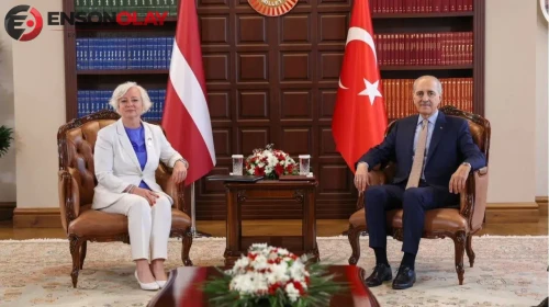 TBMM Başkanı Kurtulmuş Letonya Meclis Başkanı Mieria ile görüştü