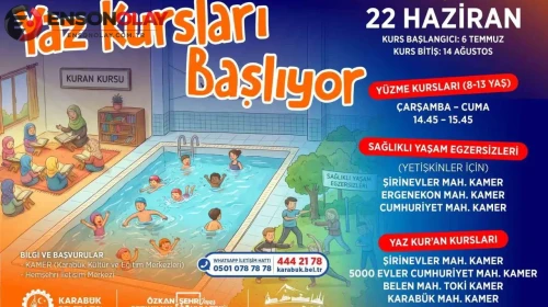 Karabük'te yaz kursları için kayıtlar başladı