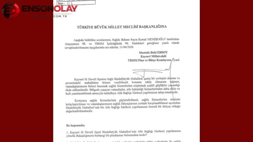MHP'li Ersoy, Sindelhöyük Mahallesi'nin aile sağlığı merkezi talebini TBMM'ye taşıdı
