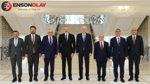 Bakü'de Azerbaycan Cumhurbaşkanı Aliyev TBMM Başkanı Kurtulmuş'u kabul etti
