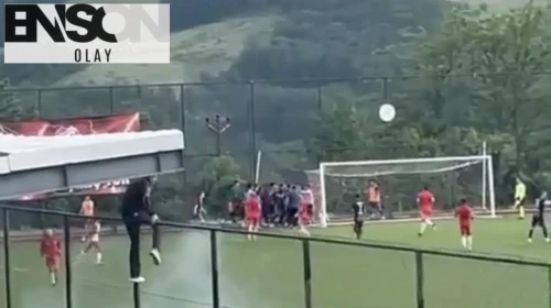 Amatör ligde saha karıştı: Futbolcuların kavgası maçı durdurdu