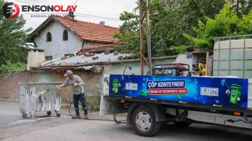 Konteyner temizliği Meram'da hız kesmeden devam ediyor