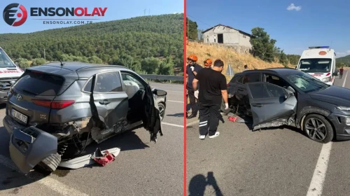 Bingöl'de kontrolden çıkan otomobil bariyerlere çarptı : 2 yaralı