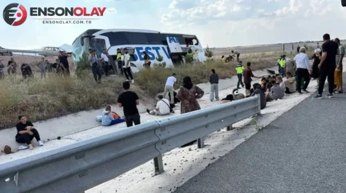 Aksaray’da yolcu otobüsü kazası : Çok sayıda yaralı var