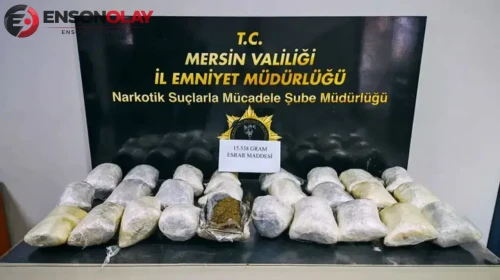 Mersin'de uyuşturucu operasyonu : 15,5 kilo esrar ele geçirildi, 2 kişi tutuklandı
