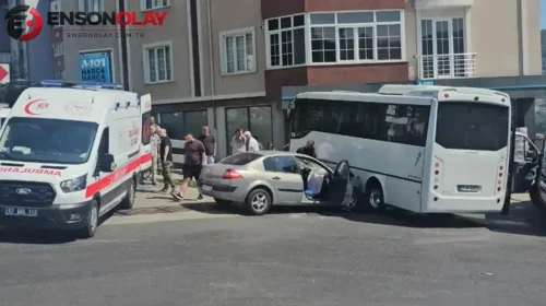 Zonguldak'ta feci kaza ! Halk otobüsü ile otomobil çarpıştı, 7 yaralı