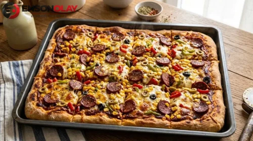 Evde kolayca hazırlanabilen bol malzemeli pizza tarifi