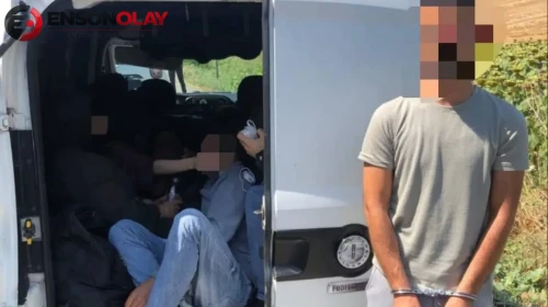 Edirne'de durdurulan araçta 12 düzensiz göçmen yakalandı