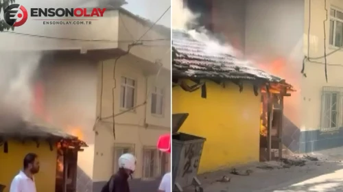Bursa'da evde çıkan yangını gören vatandaşlar tüplerle koştular, o anlar kameraya saniye saniye yansıdı
