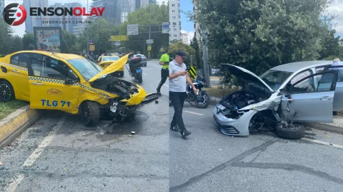 Bakırköy'de trafik kazası : Taksi ile otomobil çarpıştı bir yaralı