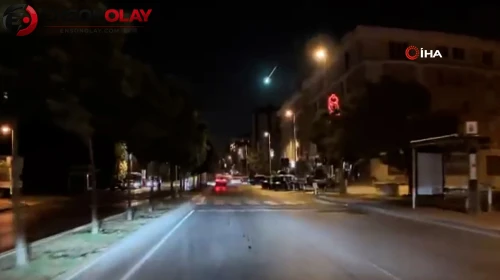 İstanbul Büyükçekmece'de düşen göktaşı kameraya yansıdı