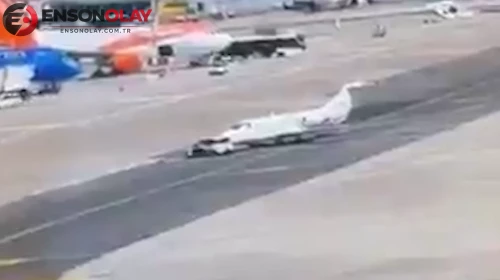 Milano Havalimanı’nda kaza: Yer hizmetleri aracı özel jete çarptı