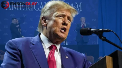 Trump'ın sahnede hızlı müdahalesi: Küçük çocuğu düşmekten kurtardı... Biden'a dikkat çeken gönderme