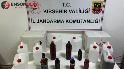 Kırşehir'de 50 litre kaçak içki ele geçirildi
