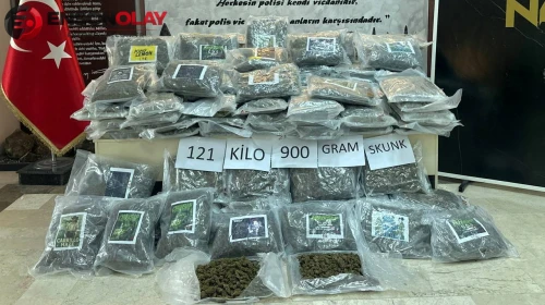Yük içine gizlenmiş: Hamzabeyli’de TIR’da 121 kilo 900 gram skunk ele geçirildi