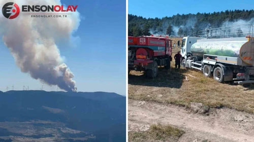 Çankırı-Ankara sınırında orman yangını: Işık Dağı'na havadan müdahale