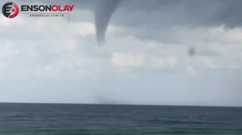 Alanya açıklarında deniz üzerinde hortum görüntülendi