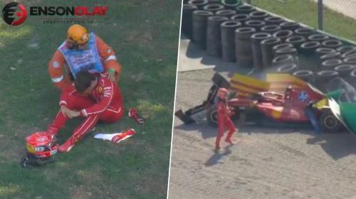 Monza'da yarış durdu: Charles Leclerc bariyerlere çarptı