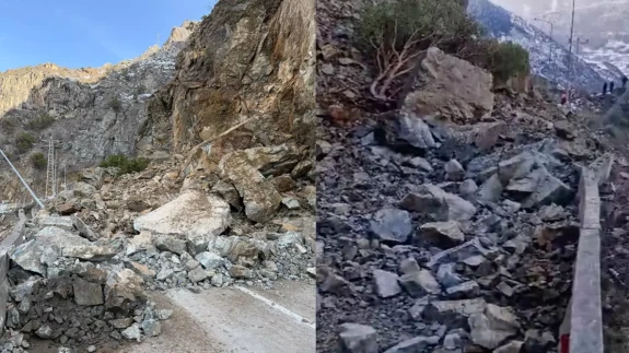 Gümüşhane-Giresun kara yolu heyelan nedeniyle ulaşıma kapandı