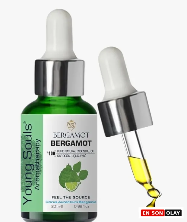 Young Souls bergamot uçucu yağı Citrus aurantium bergamia damlalıklı cam şişe aromaterapi yağı