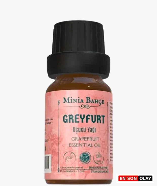 Minia Bahçe greyfurt uçucu yağı grapefruit essential oil cam şişe aromaterapi yağı