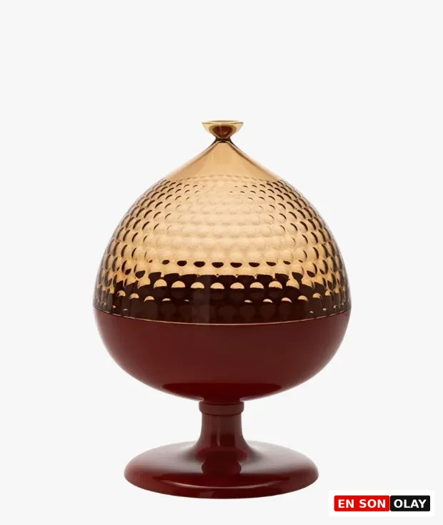 Kış bahçesi dekorasyonu için Kartell Pumo amber dekoratif kutu
