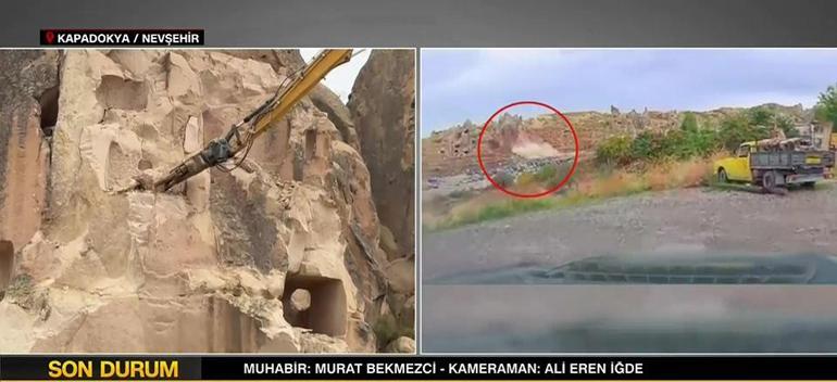 Çalışmalar sadece CNN TÜRKte: 3 kişinin öldüğü peribacası tamamen yıkılıyor