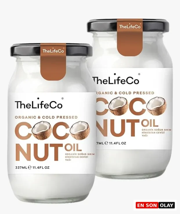 TheLifeCo organik soğuk sıkım hindistan cevizi yağı cam kavanoz ambalajlı doğal coconut oil ürünleri