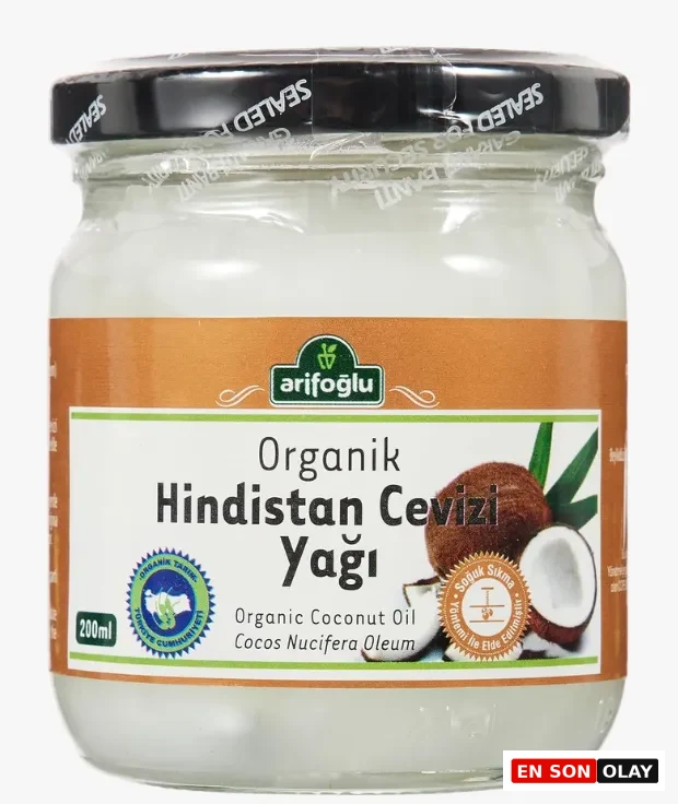 Arifoğlu organik soğuk sıkım hindistan cevizi yağı cam kavanozda doğal coconut oil ürün görüntüsü