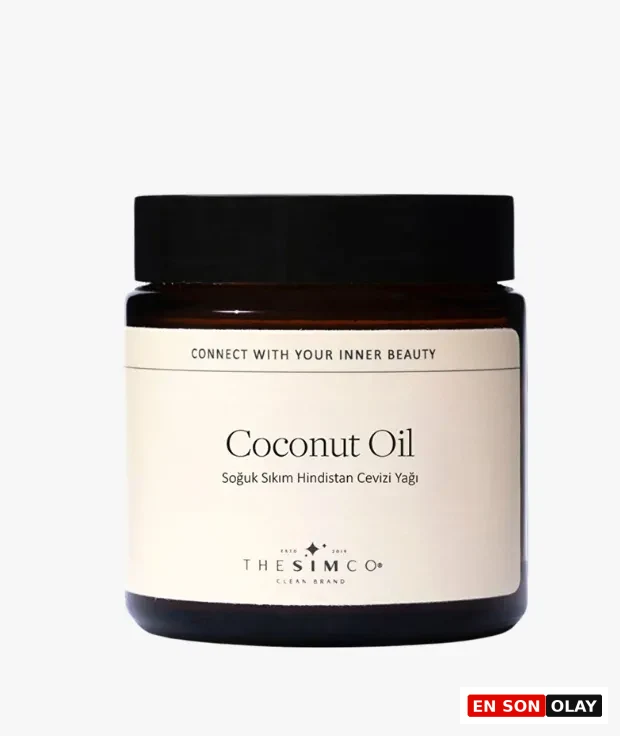 The Sim Co soğuk sıkım hindistan cevizi yağı cam kavanozda doğal coconut oil bakım yağı
