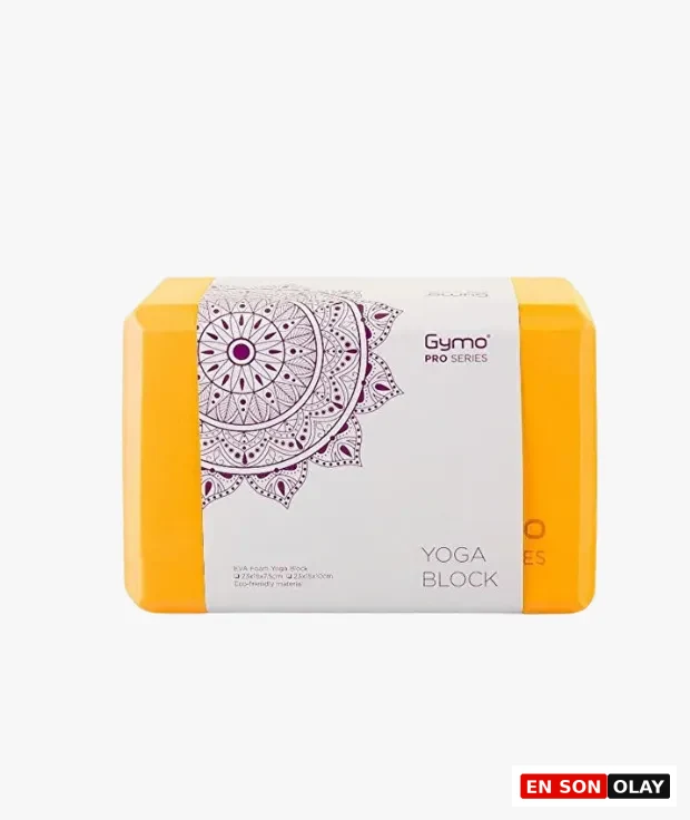 Parlak turuncu renkte, köşeleri yuvarlatılmış ve üzerinde mor mandala desenli beyaz bir etiket taşıyan bu Gymo PRO SERIES YOGA BLOCK, İstanbul'un en iyi yoga stüdyolarında yoga pratiklerini desteklemek ve derinleştirmek için kullanılan temel bir yardımcı ekipman olarak, bedensel ve zihinsel yolculukta denge ve konfor sunuyor.