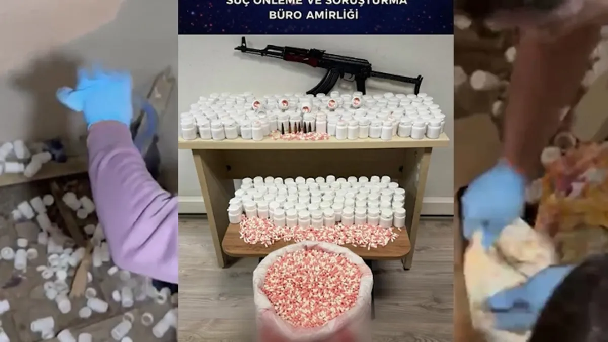 İzmir'de dev zehir operasyonu! 59 bin 300 uyuşturucu hap ile kalaşnikof ele geçirildi
