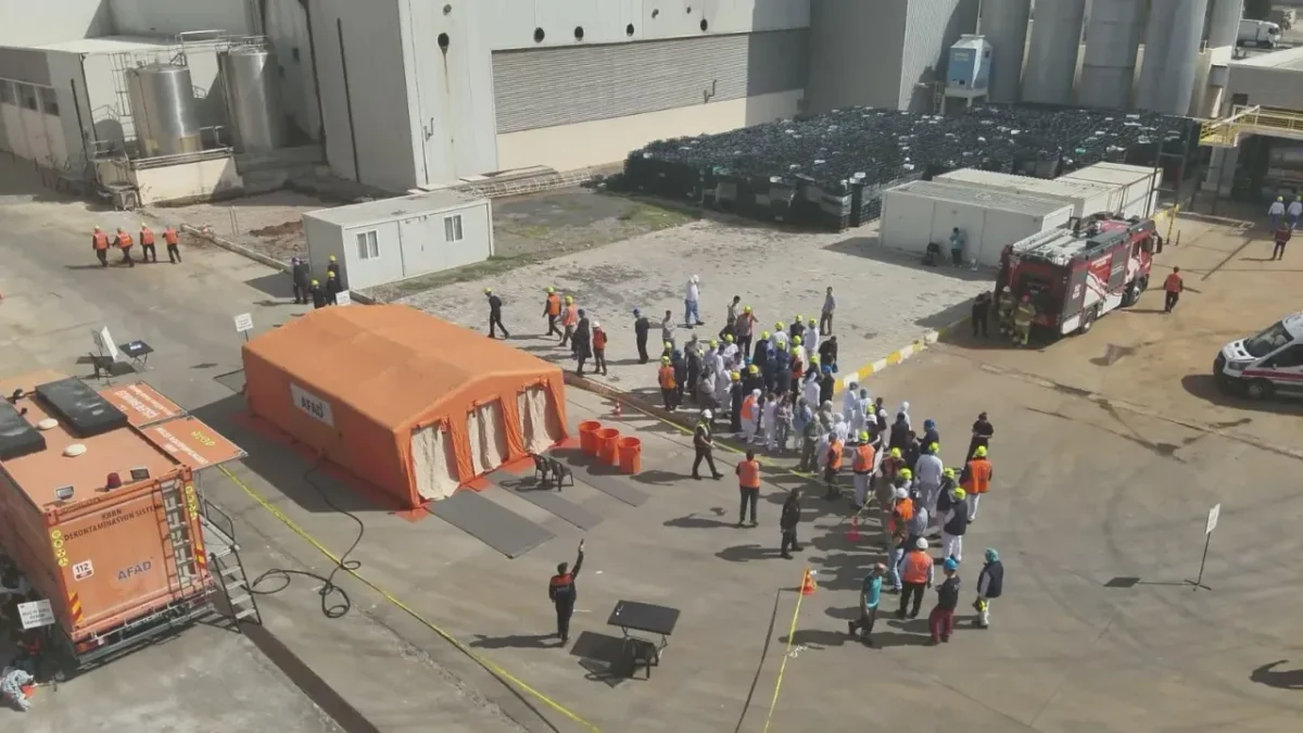 Kahramanmaraş’ta kimyasal sızıntı senaryosu ekipleri harekete geçirdi