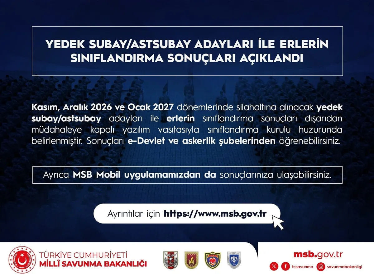 MSB'nin duyurusu