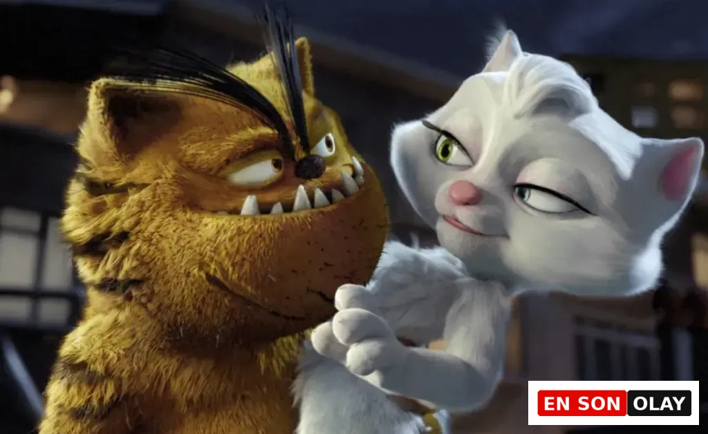 Kedi severlerin izlemesi gereken filmlerden Kötü Kedi Şerafettin animasyon filminde, sivri dişleri ve asi duruşuyla bilinen turuncu kedi Şerafettin, cilveli bir ifadeyle ona bakan beyaz dişi kediyle bir arada görülüyor, bu sahne filmin özgün mizahını yansıtıyor.