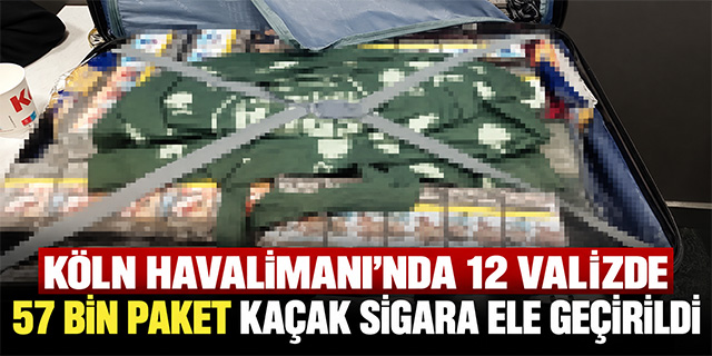 Köln Havalimanı'nda 7 bin paket kaçak sigara ele geçirildi