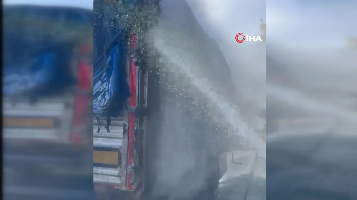 Osmaniye'de tır yangını: Soğukkanlı sürücü çekiciyi dorseden ayırdı