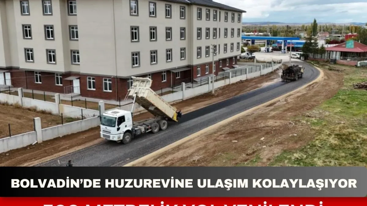 Bolvadin’de huzurevine ulaşım kolaylaşıyor: 300 metrelik yol yenilendi